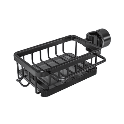Over-the-Sink Caddy Organizer with Drainage Slots and Towel Hook for Kitchen Counter Space Saving