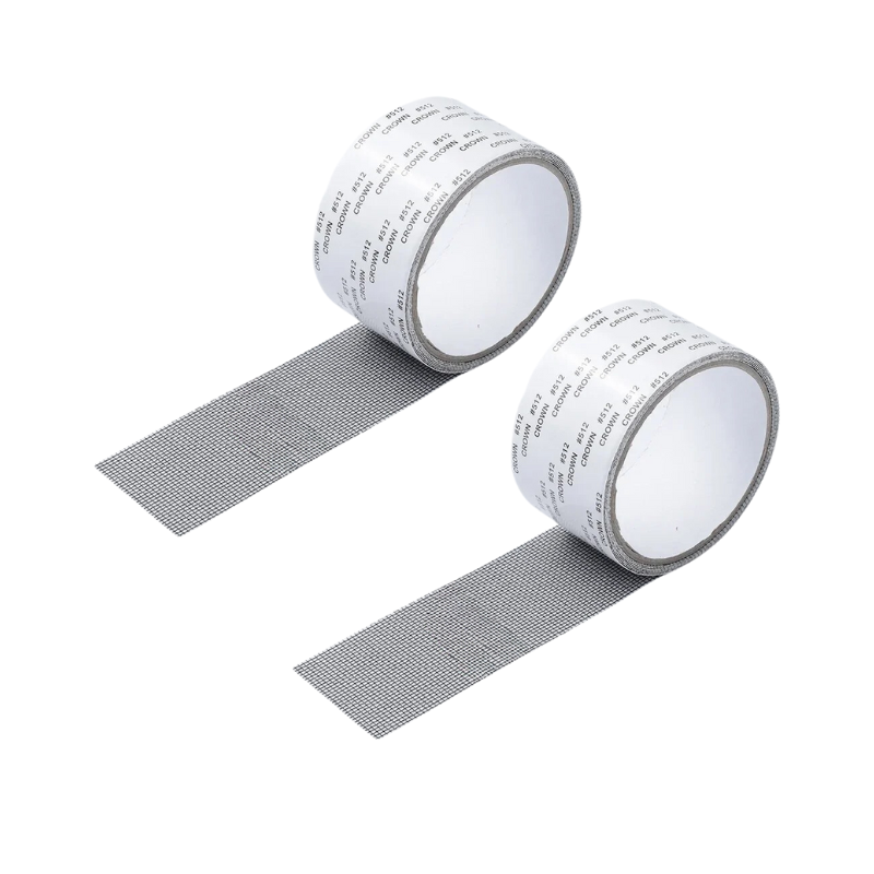 Window Screen Repair Patch Kit – Self-Adhesive Fiberglass Mesh Tape for Torn & Ripped Screens, Gray Black White Options for Door Window