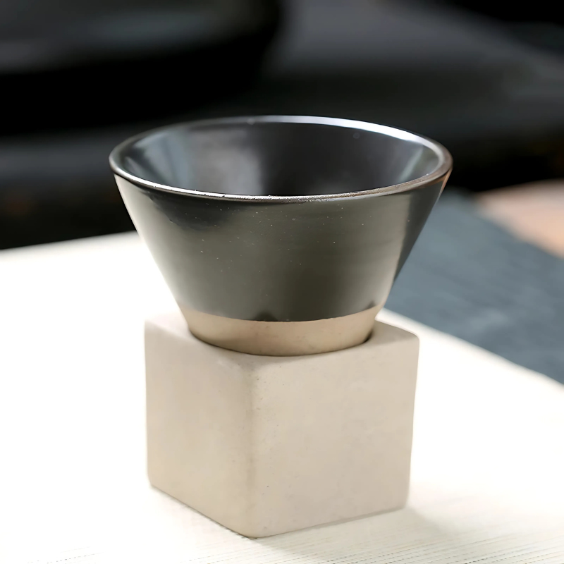 Handcrafted Ceramic Coffee Cup with Saucer – Japanese-Inspired Glazed Espresso Mug for Coffee Lovers & Tea Enthusiasts