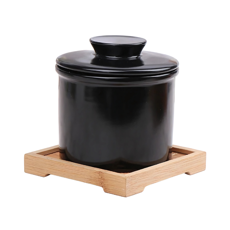 Ceramic Butter Keeper with Water Seal for Spreadable Butter – Countertop Storage Crock for Kitchen