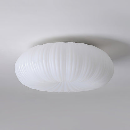 LED Flush Mount Ceiling Fixture White Acrylic 18 in Dimmable Remote Control for Bedroom Living Room Hallway Modern Low Profile Indoor Lighti
