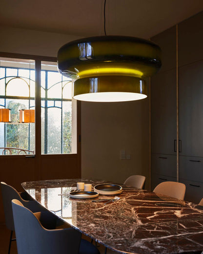 Glass Shade Hanging Light 16 in Chrome Finish Adjustable Cable E27 Socket Kitchen Island Dining Table Pendant Fixture Indoor Ceiling Lightin