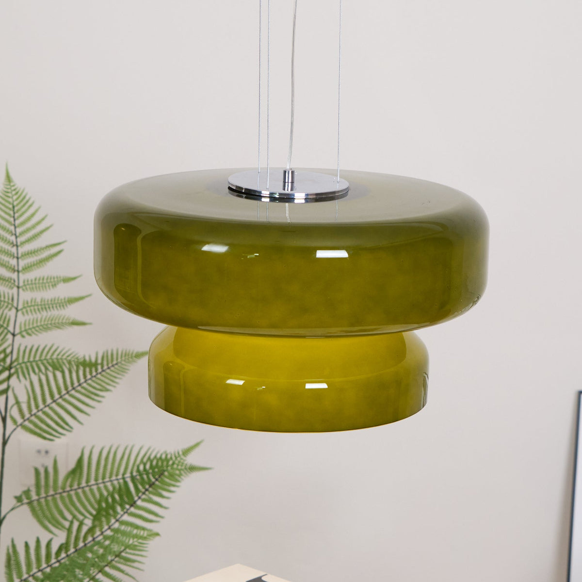 Glass Shade Hanging Light 16 in Chrome Finish Adjustable Cable E27 Socket Kitchen Island Dining Table Pendant Fixture Indoor Ceiling Lightin
