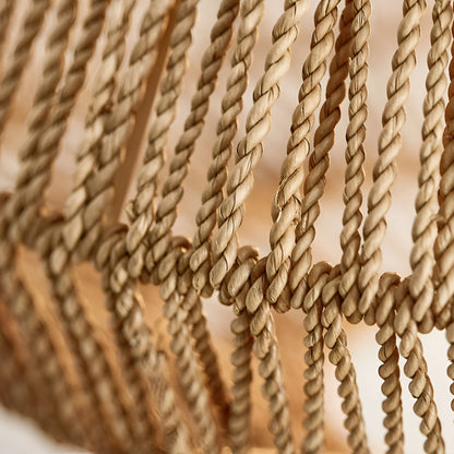 Woven Hanging Lamp Natural Fiber Shade Adjustable Height Ceiling Light for Dining Table Kitchen Island Bedroom Boho Coastal Japandi