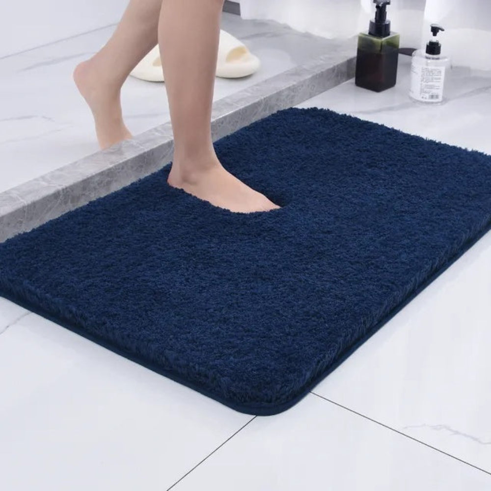 Microfiber Bath Mat Non-Slip Rubber Backing Quick Dry Soft Plush Bathroom Rug Floor Absorbent Water Wicking Shower Safe Machine Washable for