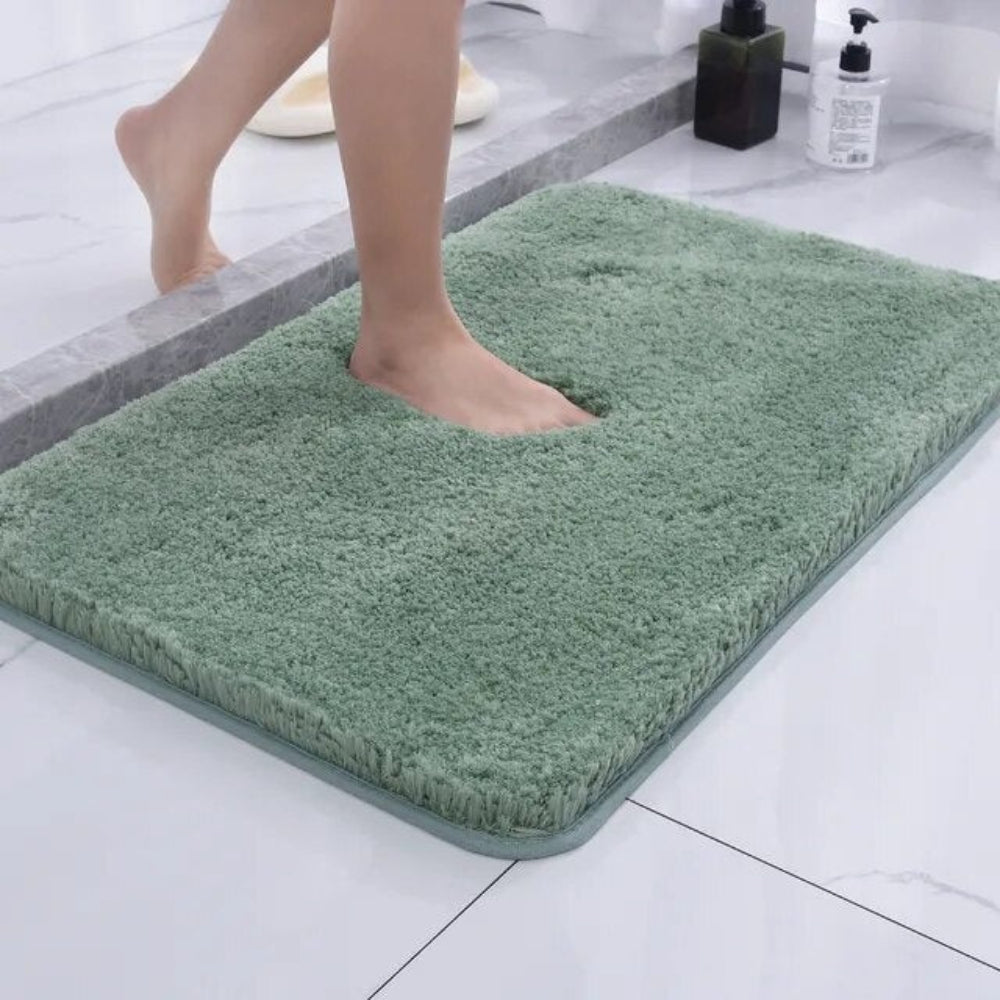 Microfiber Bath Mat Non-Slip Rubber Backing Quick Dry Soft Plush Bathroom Rug Floor Absorbent Water Wicking Shower Safe Machine Washable for