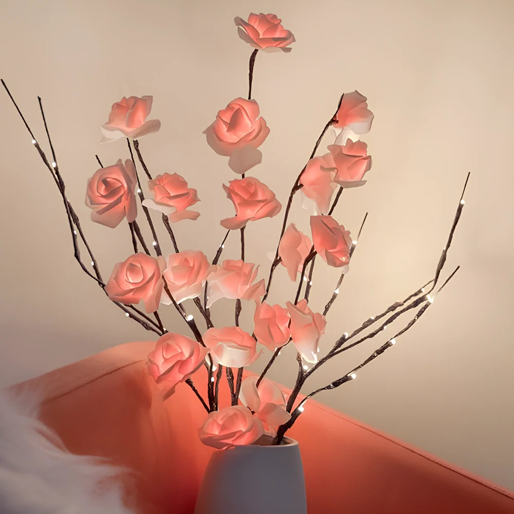 Botanical Glow | LED Floral Branch Lamp with Customizable Design | Ambient Lighting for Home Decor