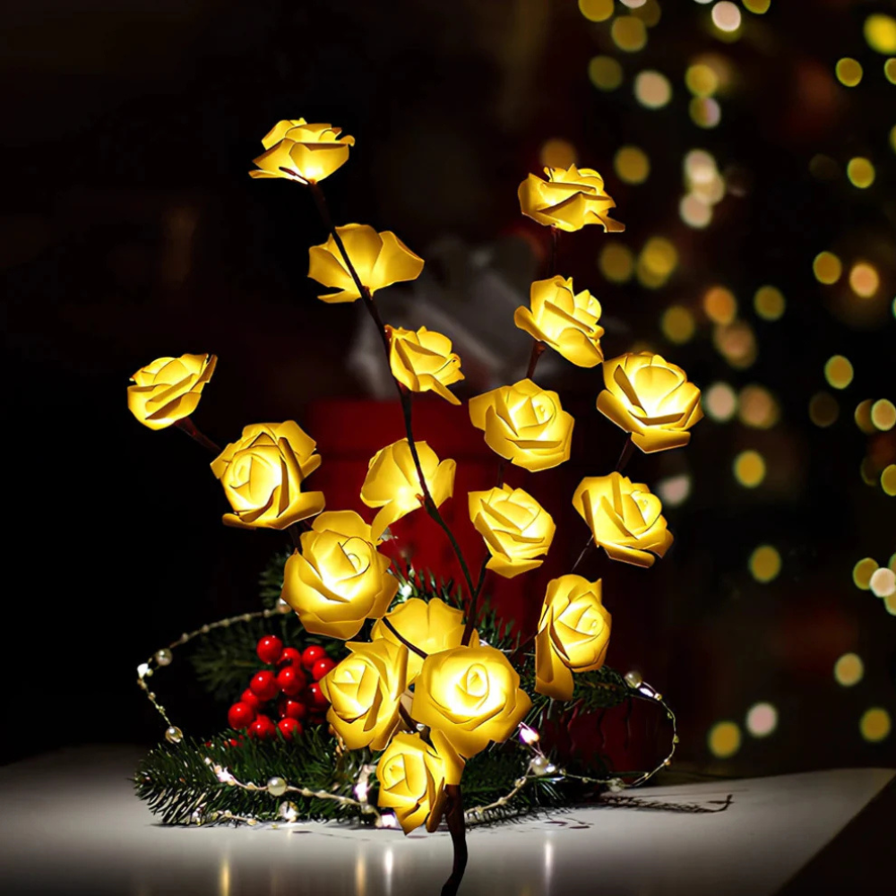 Botanical Glow | LED Floral Branch Lamp with Customizable Design | Ambient Lighting for Home Decor