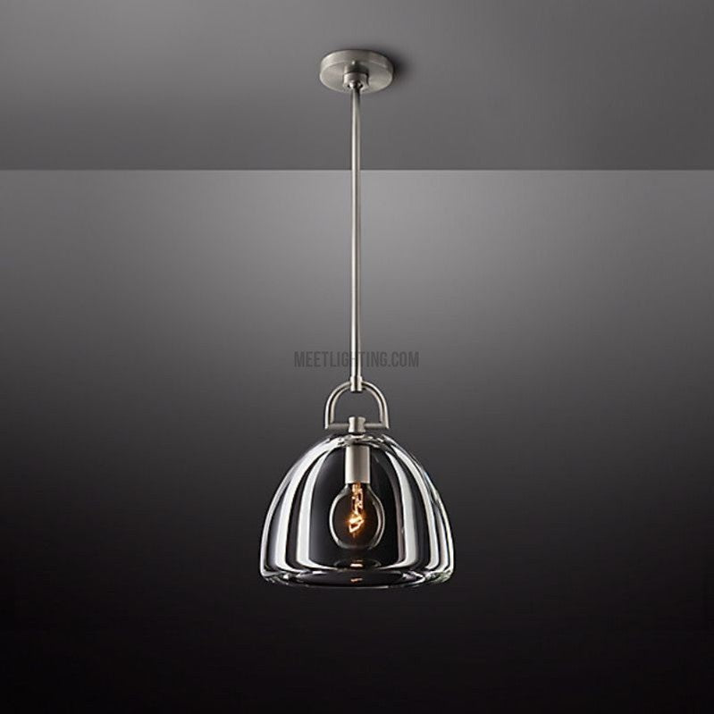 Glass Dome Hanging Light Fixture Adjustable Height Kitchen Island Pendant 7-14 Inch Ceiling Downlight