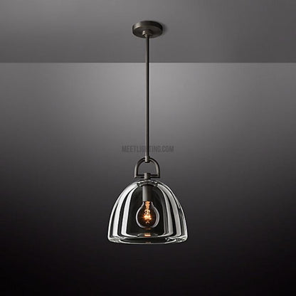 Glass Dome Hanging Light Fixture Adjustable Height Kitchen Island Pendant 7-14 Inch Ceiling Downlight