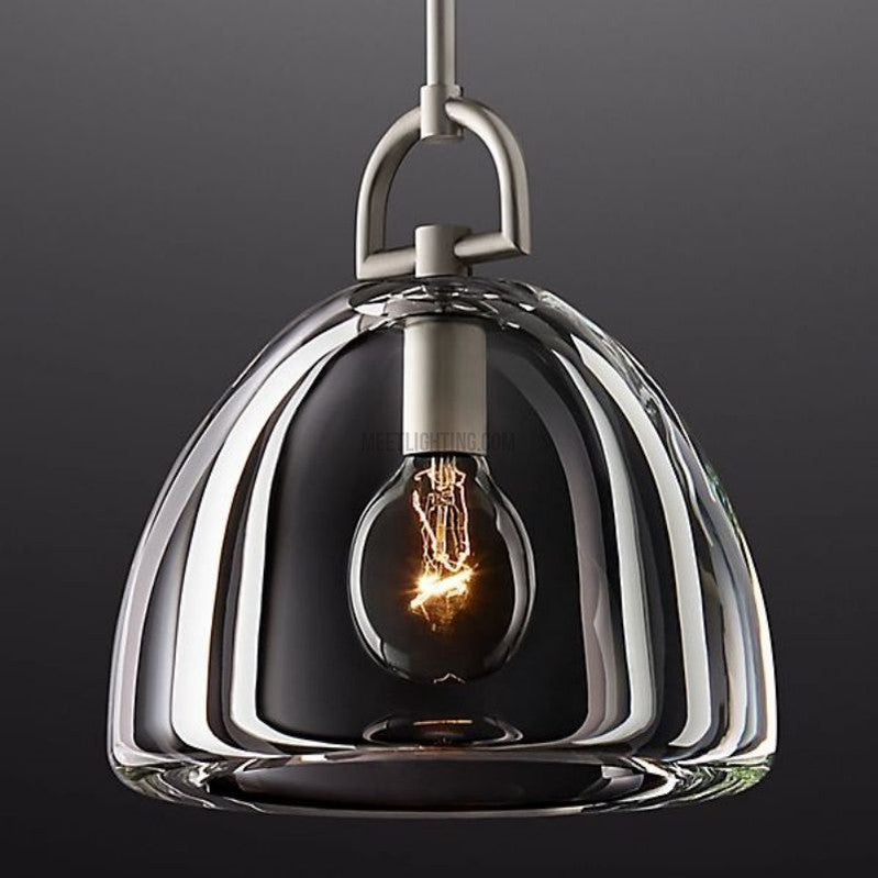 Glass Dome Hanging Light Fixture Adjustable Height Kitchen Island Pendant 7-14 Inch Ceiling Downlight