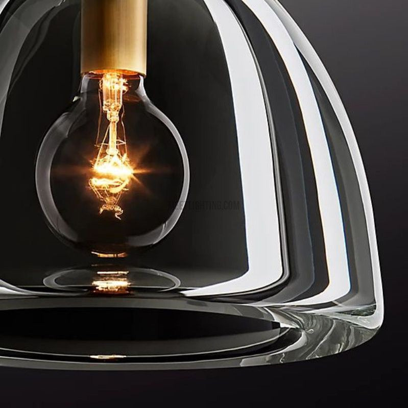 Glass Dome Hanging Light Fixture Adjustable Height Kitchen Island Pendant 7-14 Inch Ceiling Downlight