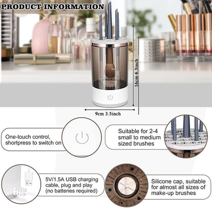 Limpiador eléctrico de brochas de maquillaje Ortekor con vibración sónica | Limpieza profunda para una piel impecable