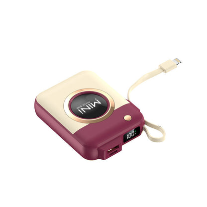 Cargador portátil Ortekor | El mejor banco de energía con cable de carga integrado | Mini batería externa portátil para iPhone, Samsung y Android