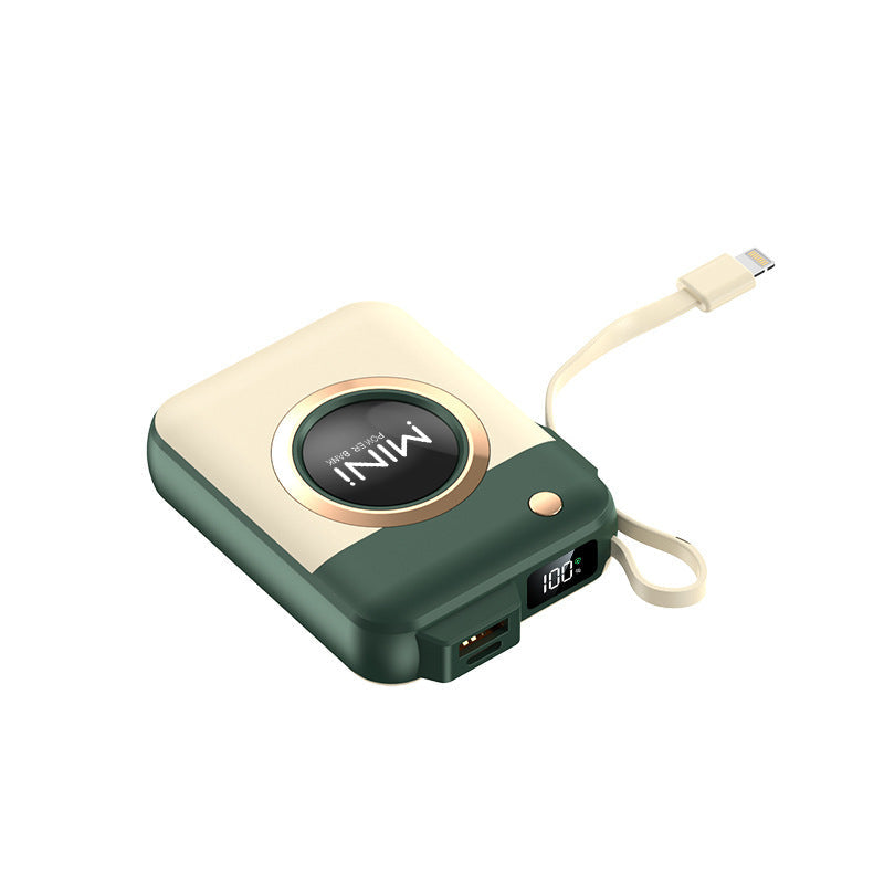 Cargador portátil Ortekor | El mejor banco de energía con cable de carga integrado | Mini batería externa portátil para iPhone, Samsung y Android