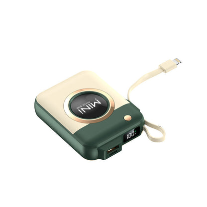 Cargador portátil Ortekor | El mejor banco de energía con cable de carga integrado | Mini batería externa portátil para iPhone, Samsung y Android