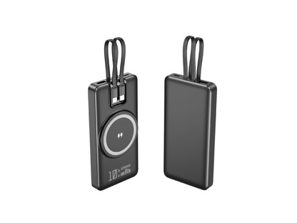 Portable Power Bank with Inductive Charging & Digital Display | Compact Design for On-the-Go Charging