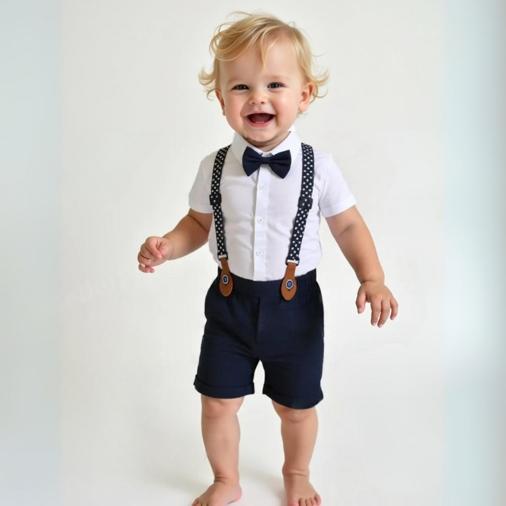 Boys 3-Piece Formal Suit Set with Shirt, Vest, Pants & Bow Tie for Weddings, Parties & Special Occasions | Soft Cotton Dress Outfit