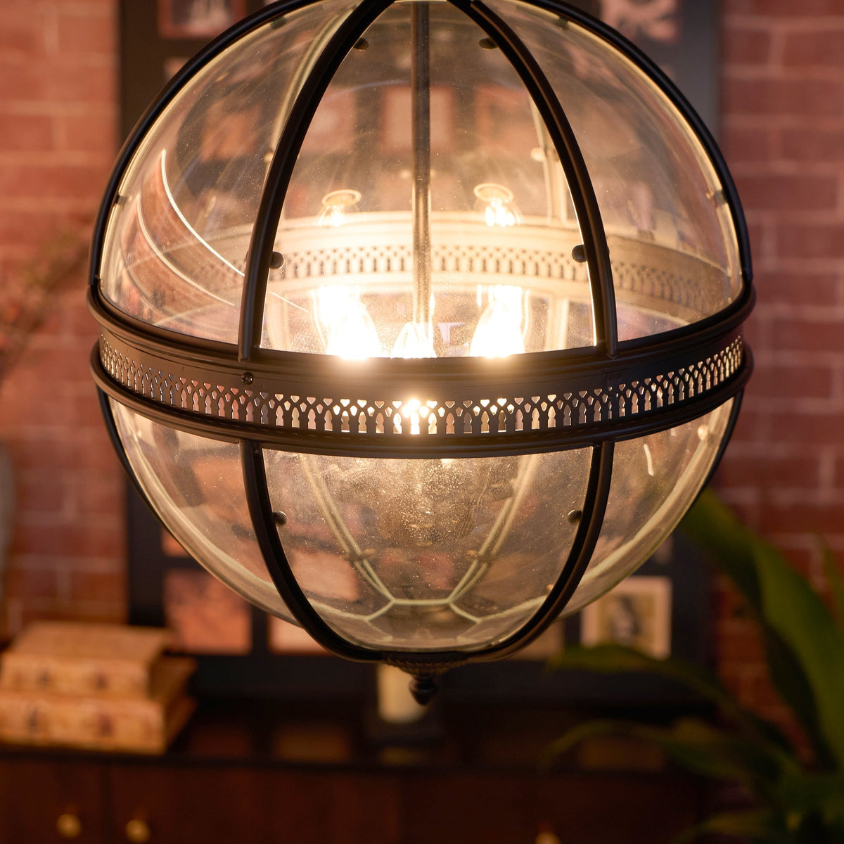 Lámpara de techo con pantalla de cristal esférica, casquillo E12, instalación cableada, luminaria colgante para mesa de comedor, isla de cocina, rincón de desayuno, estilo granja moderno