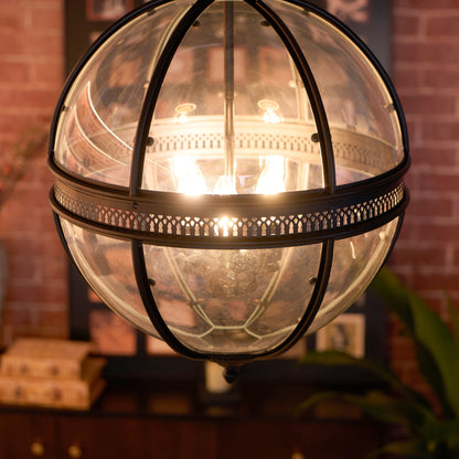 Lámpara de techo con pantalla de cristal esférica, casquillo E12, instalación cableada, luminaria colgante para mesa de comedor, isla de cocina, rincón de desayuno, estilo granja moderno