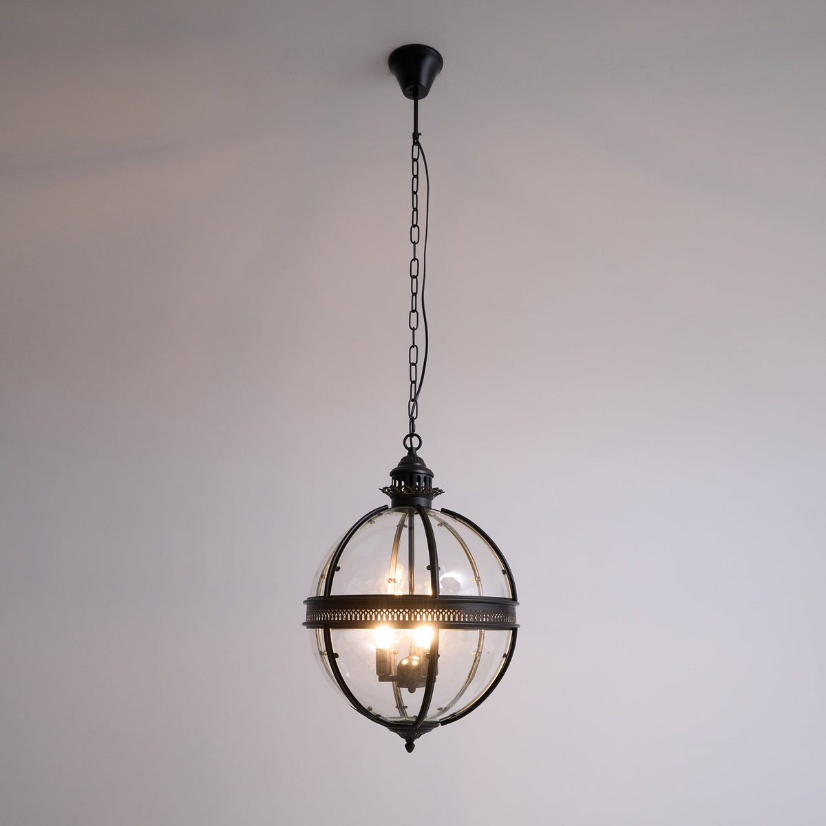 Lámpara de techo con pantalla de cristal esférica, casquillo E12, instalación cableada, luminaria colgante para mesa de comedor, isla de cocina, rincón de desayuno, estilo granja moderno