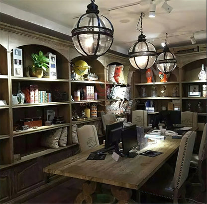Lámpara de techo con pantalla de cristal esférica, casquillo E12, instalación cableada, luminaria colgante para mesa de comedor, isla de cocina, rincón de desayuno, estilo granja moderno