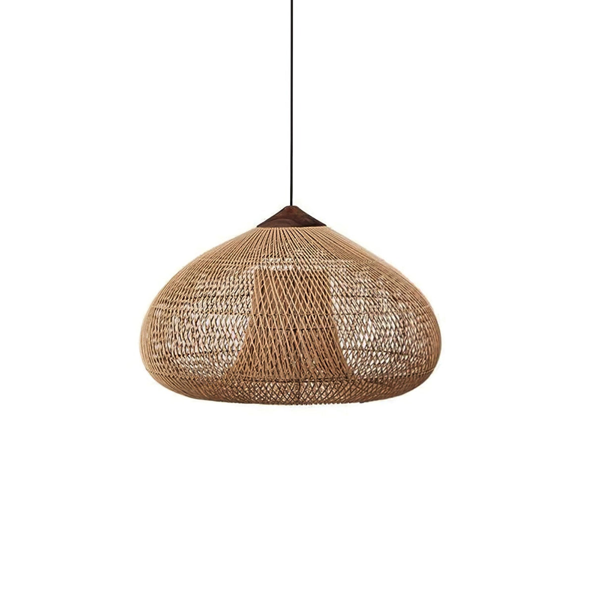 Handwoven Rattan Ceiling Light Fixture for Dining Room and Kitchen Island Over Table Adjustable Drop Natural Fiber Pendant Shade Wood Metal