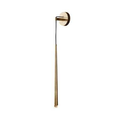 Aplique de pared LED cónico de latón de 15 pulgadas, luz de lectura vertical, iluminación para pasillo, dormitorio, montaje de metal moderno y minimalista, acento decorativo