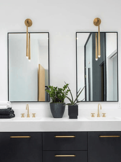 Aplique de pared LED cónico de latón de 15 pulgadas, luz de lectura vertical, iluminación para pasillo, dormitorio, montaje de metal moderno y minimalista, acento decorativo
