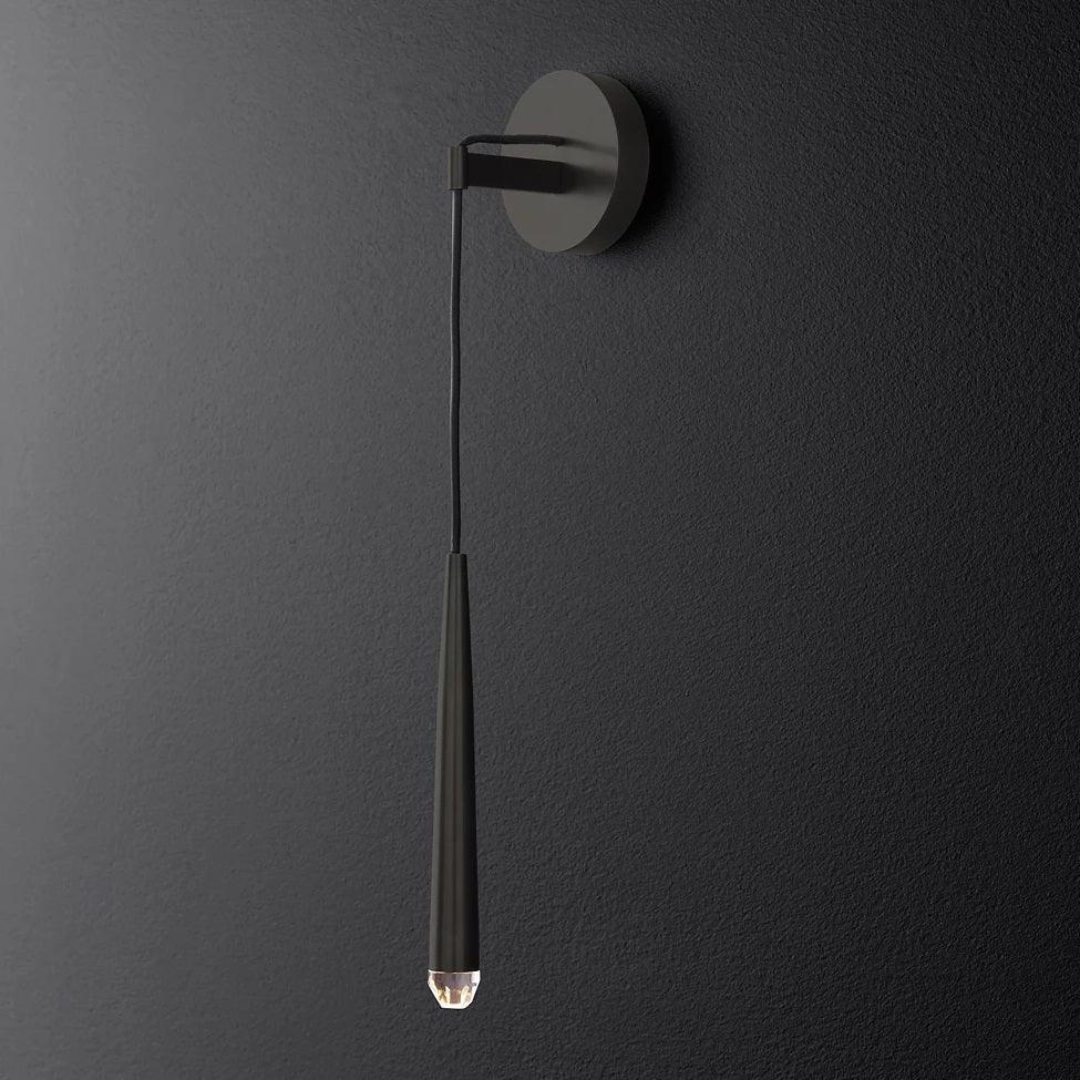 Aplique de pared LED cónico de latón de 15 pulgadas, luz de lectura vertical, iluminación para pasillo, dormitorio, montaje de metal moderno y minimalista, acento decorativo