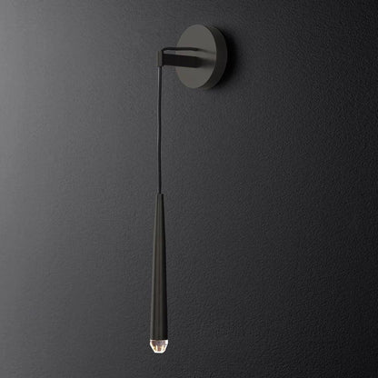 Aplique de pared LED cónico de latón de 15 pulgadas, luz de lectura vertical, iluminación para pasillo, dormitorio, montaje de metal moderno y minimalista, acento decorativo