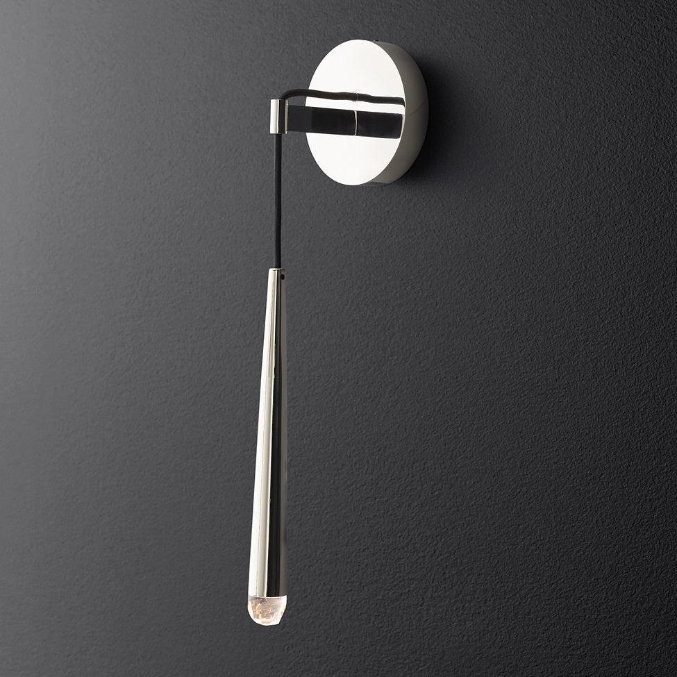 Aplique de pared LED cónico de latón de 15 pulgadas, luz de lectura vertical, iluminación para pasillo, dormitorio, montaje de metal moderno y minimalista, acento decorativo
