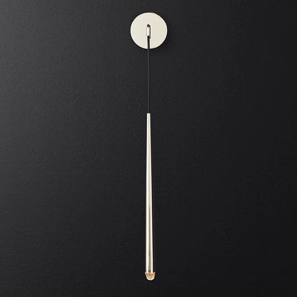 Aplique de pared LED cónico de latón de 15 pulgadas, luz de lectura vertical, iluminación para pasillo, dormitorio, montaje de metal moderno y minimalista, acento decorativo