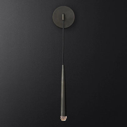 Aplique de pared LED cónico de latón de 15 pulgadas, luz de lectura vertical, iluminación para pasillo, dormitorio, montaje de metal moderno y minimalista, acento decorativo