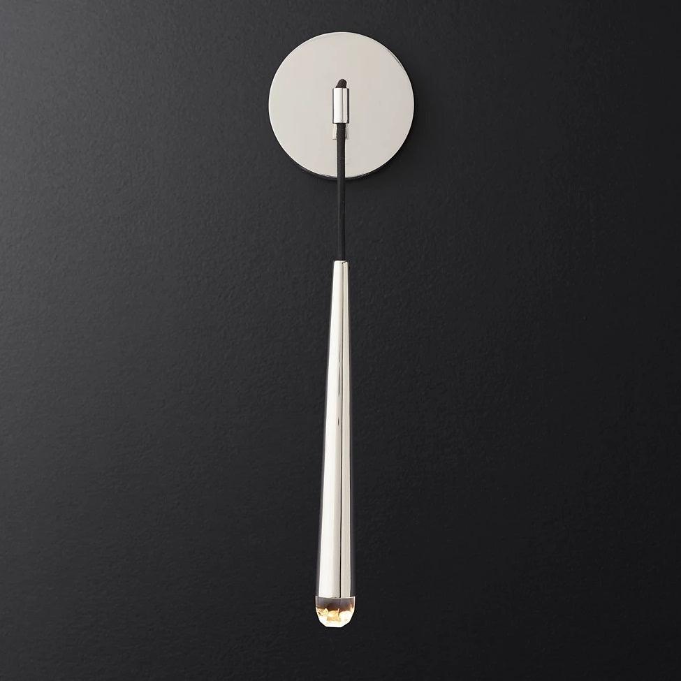 Aplique de pared LED cónico de latón de 15 pulgadas, luz de lectura vertical, iluminación para pasillo, dormitorio, montaje de metal moderno y minimalista, acento decorativo