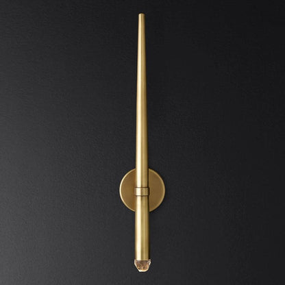 Aplique de pared LED cónico de latón de 15 pulgadas, luz de lectura vertical, iluminación para pasillo, dormitorio, montaje de metal moderno y minimalista, acento decorativo