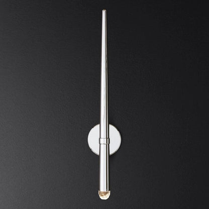 Aplique de pared LED cónico de latón de 15 pulgadas, luz de lectura vertical, iluminación para pasillo, dormitorio, montaje de metal moderno y minimalista, acento decorativo