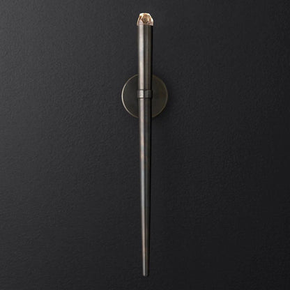 Aplique de pared LED cónico de latón de 15 pulgadas, luz de lectura vertical, iluminación para pasillo, dormitorio, montaje de metal moderno y minimalista, acento decorativo