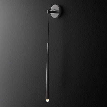 Aplique de pared LED cónico de latón de 15 pulgadas, luz de lectura vertical, iluminación para pasillo, dormitorio, montaje de metal moderno y minimalista, acento decorativo