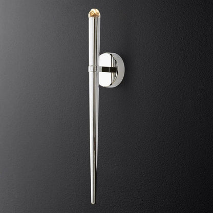 Aplique de pared LED cónico de latón de 15 pulgadas, luz de lectura vertical, iluminación para pasillo, dormitorio, montaje de metal moderno y minimalista, acento decorativo