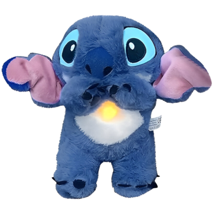Peluche de Stitch con respiración, barriga luminosa y nana relajante | Compañero reconfortante para todas las edades