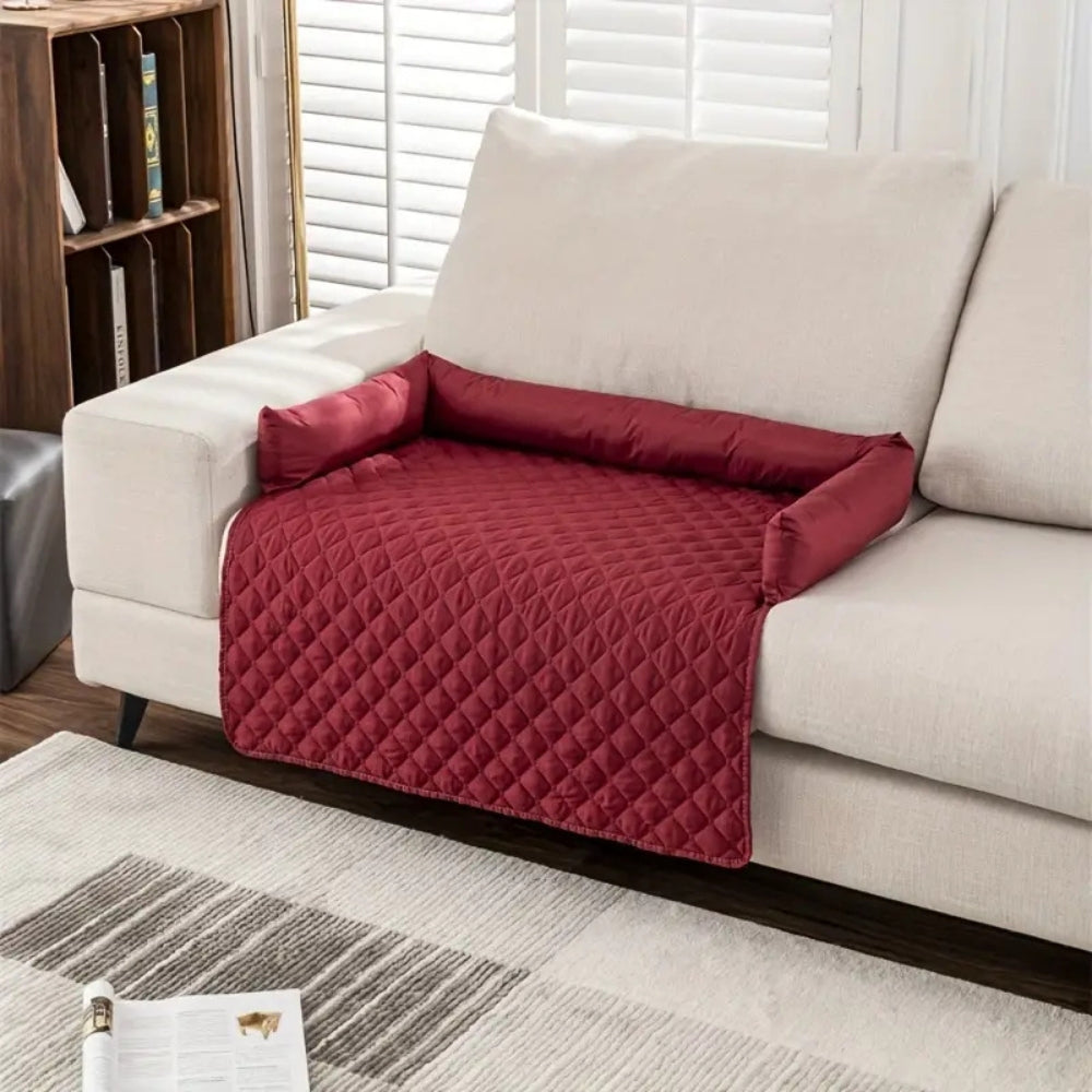 Breeze Pet Couch Cover - Water-Resistant Quilted Protector, Bolstered Comfort