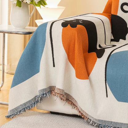 Breezy Sofa Cover - Chenille, Cat Print, Multi-Use