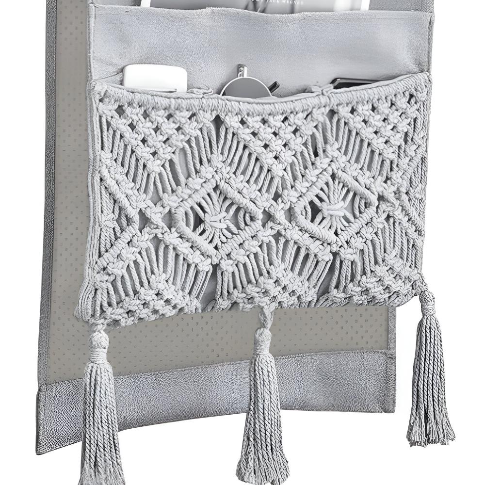 Brenna Bed Side Caddy - Handmade Canvas, Stylish Organizer