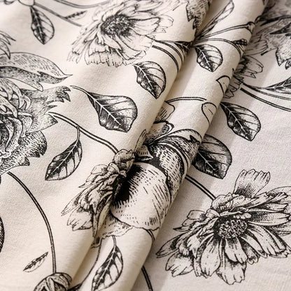 Brielle Custom Tablecloth - Cotton Polyester Blend, Floral Tassels