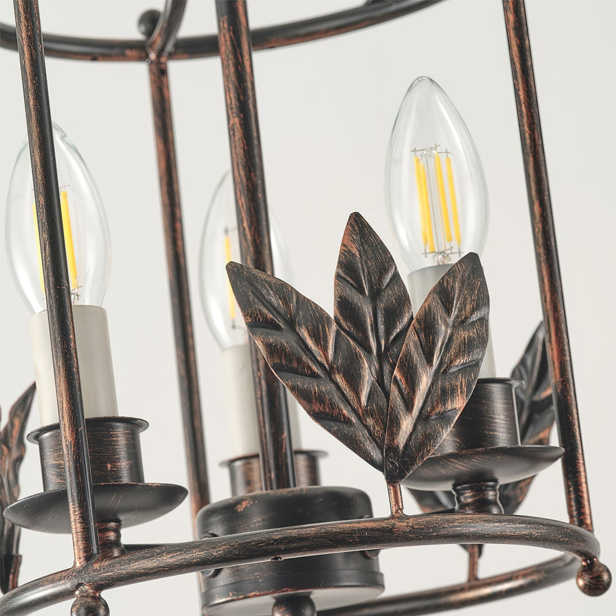 Metal Lantern Ceiling Light 10-Inch Hanging Fixture with Bird Motif for Dining Room Entryway Vintage-Style Chain Suspension