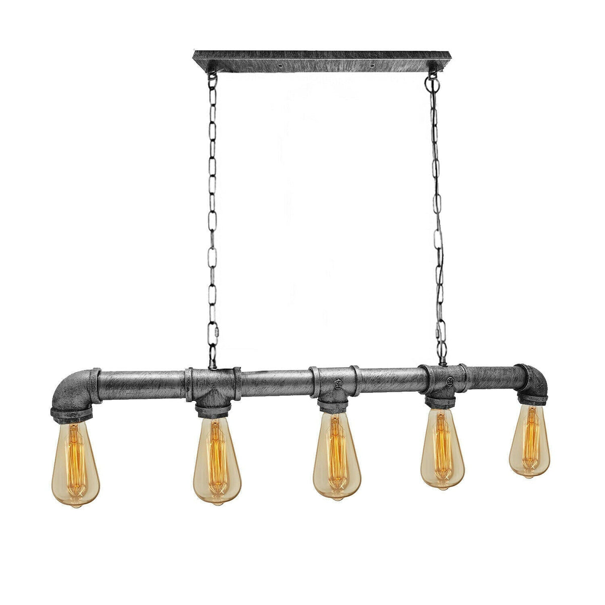 Iron Pipe Ceiling Light 43 in Tall Steampunk Hanging Fixture E27 Socket Retro Industrial Style Dining Room Kitchen Bar Restaurant Cafe Loft