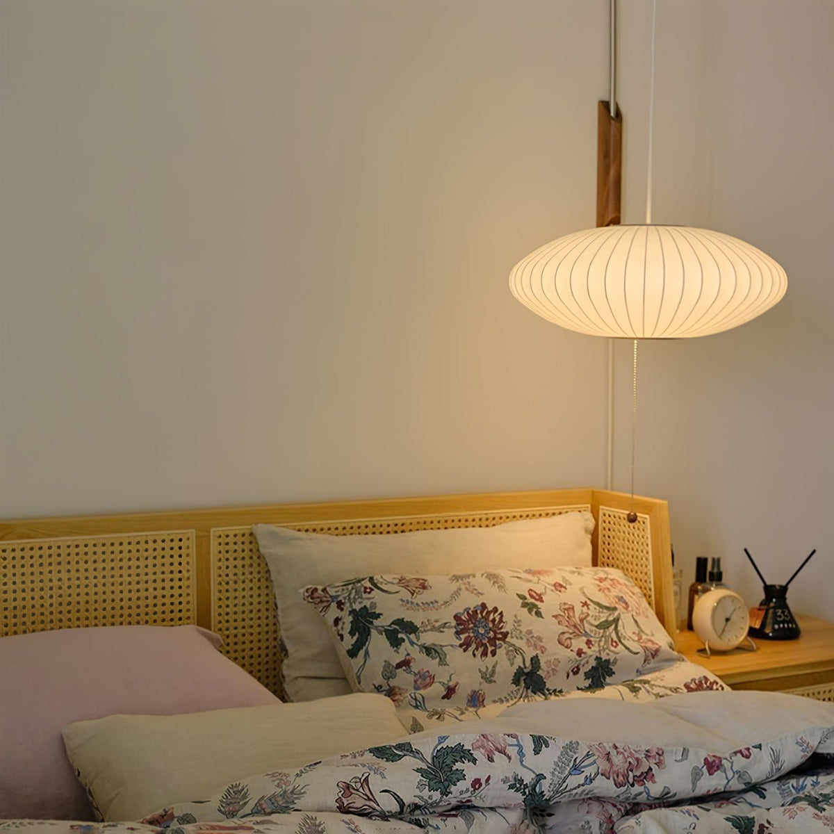 Swivel Sphere Wall Light with Adjustable Cord 15.7 in Walnut Chrome Finish Plug-In LED Sconce for Bedroom Office Living Room