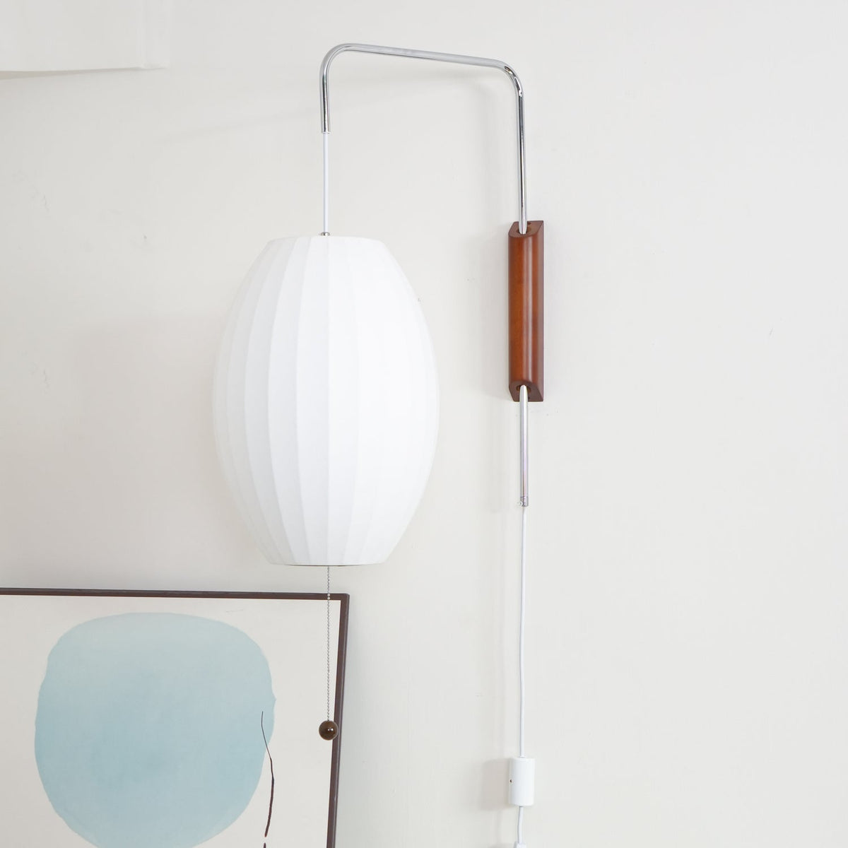 Plug-In Wall Sconce with Swivel Bracket & Frosted Glass Shade – 16 in Height, 59 in Cord – Adjustable Bedroom & Living Room Accent Light for