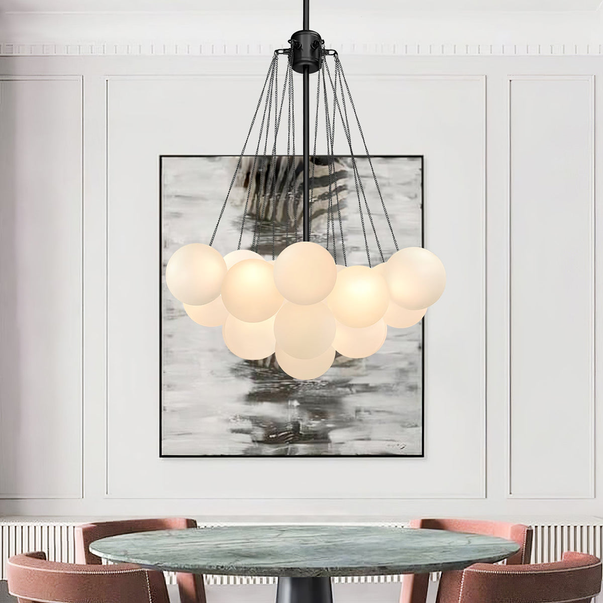 Bubble Pendant Light Multi-Globe Adjustable Ceiling Fixture Gold Black Chrome for Dining Room Living Room Foyer 19-73 Lights